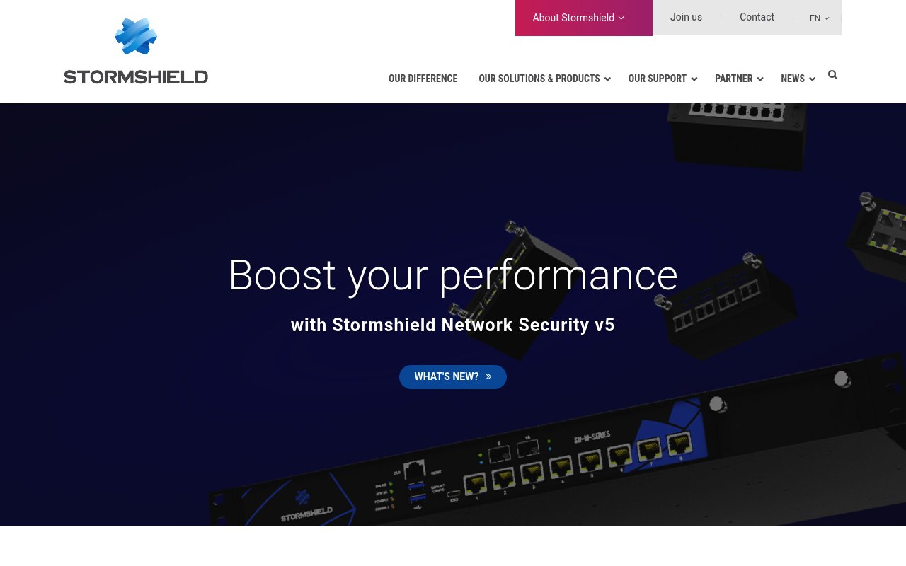 Apercu du site Stormshield