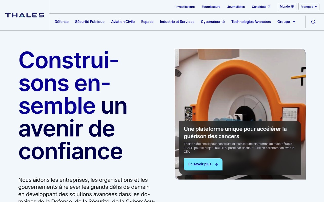 Apercu du site Thales